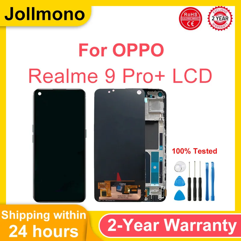 

6.4 “For OPPO Realme 9 Pro+ RMX3392, RMX3393 LCD Display Touch Panel Screen Digiziter For Realme 9 Pro 9Pro Plus LCD Frame