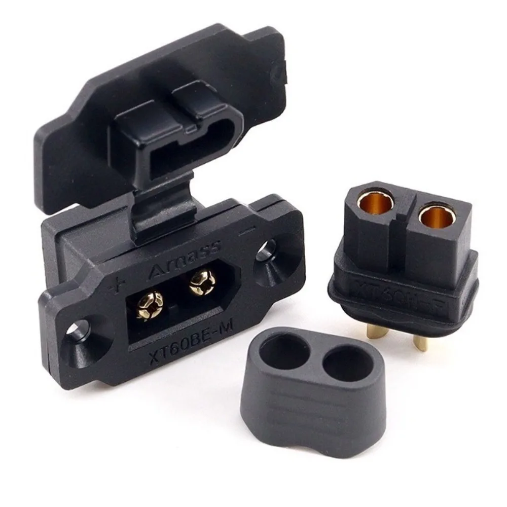 Amass XT60BE-M-F Stecker Schwarz Gelb Osten zu installieren XT60H-F Stecker tragbar mit Abdeckung XT60BE Stecker für RC FPV Motor ESC