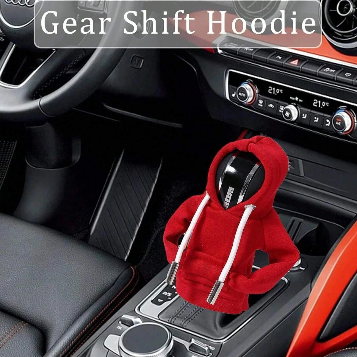 Car Gear Shift Lever Cover Hoodie Sweatshirt Gear Shift Collars Decor Protection Cover for Transmission Stick Shift Hand Brake