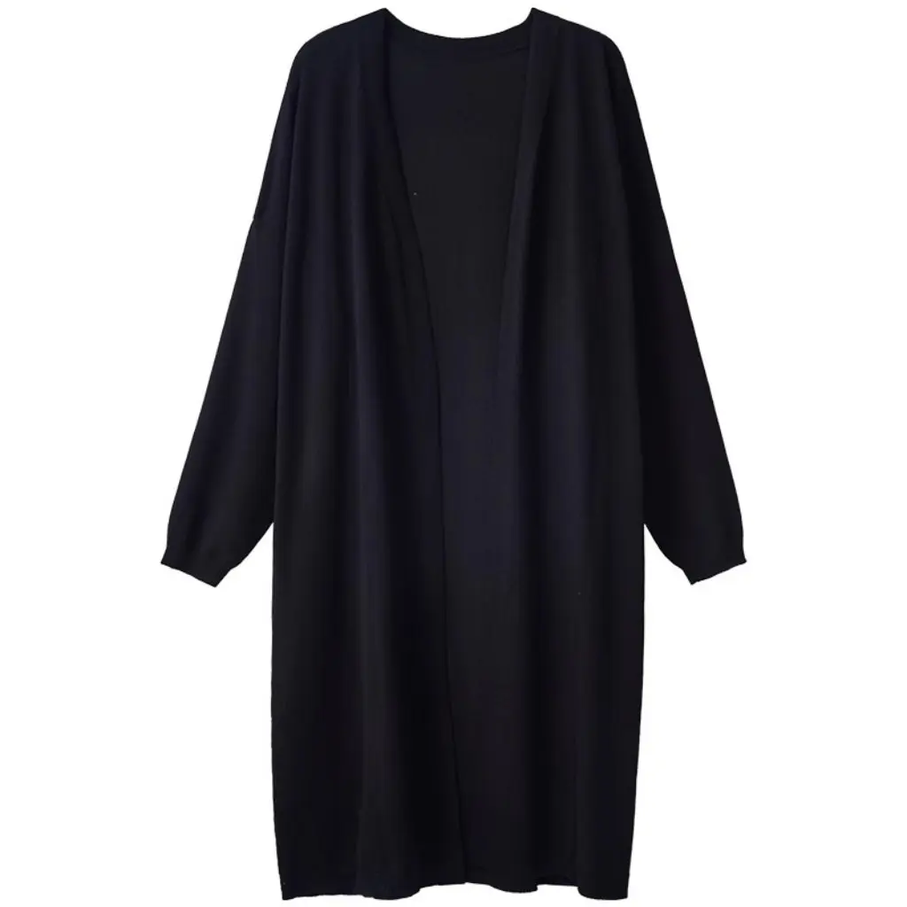 

Women's Summer Thin Ice Silk Knitted Cardigan Mid-Length Loose Outer Shawl Sun Protection Blouse for Air Conditioning