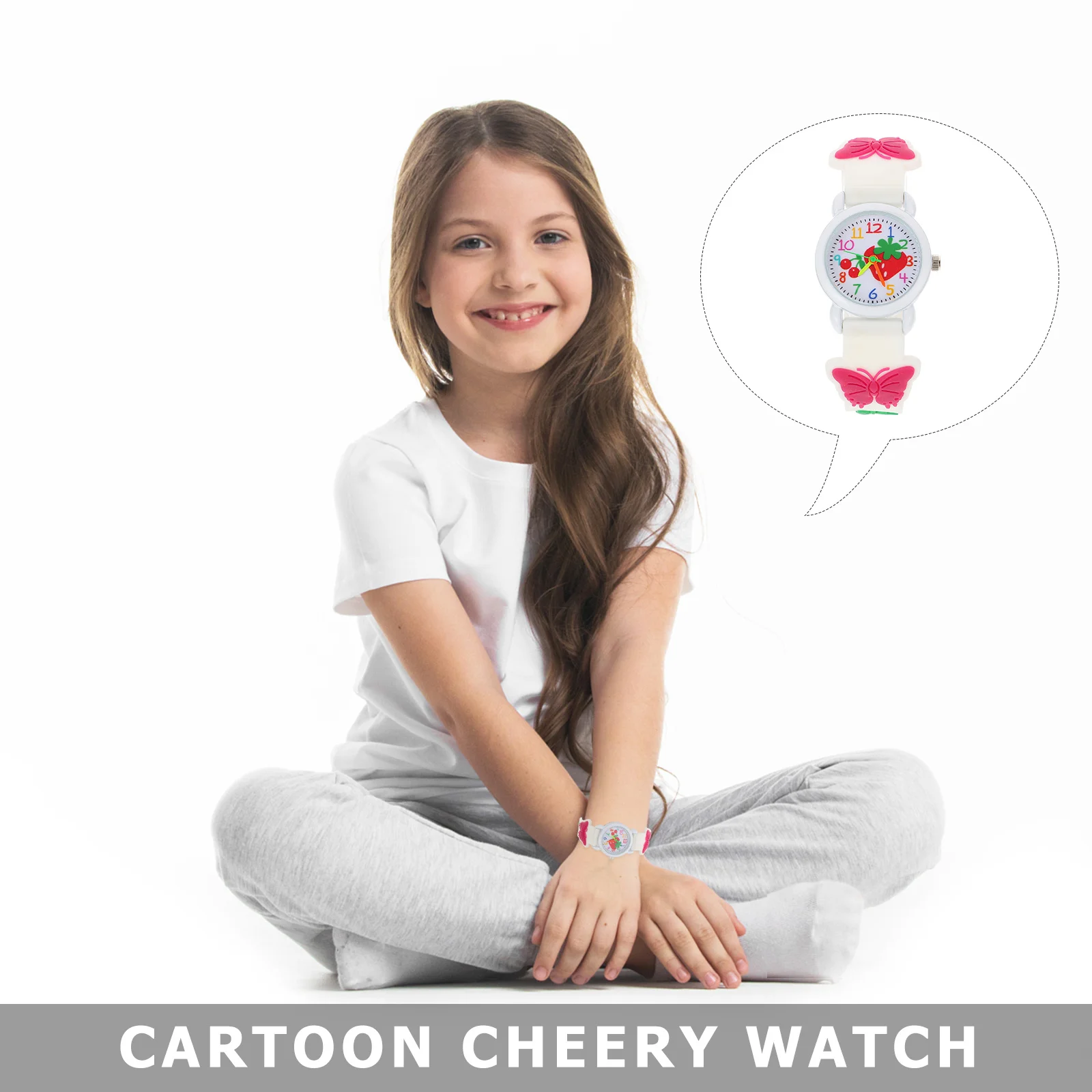 ساعة يد كرتونية من السيليكون بحزام قابل للتعديل وتصميم مريح وخفيف الوزن كهدية عيد ميلاد #1