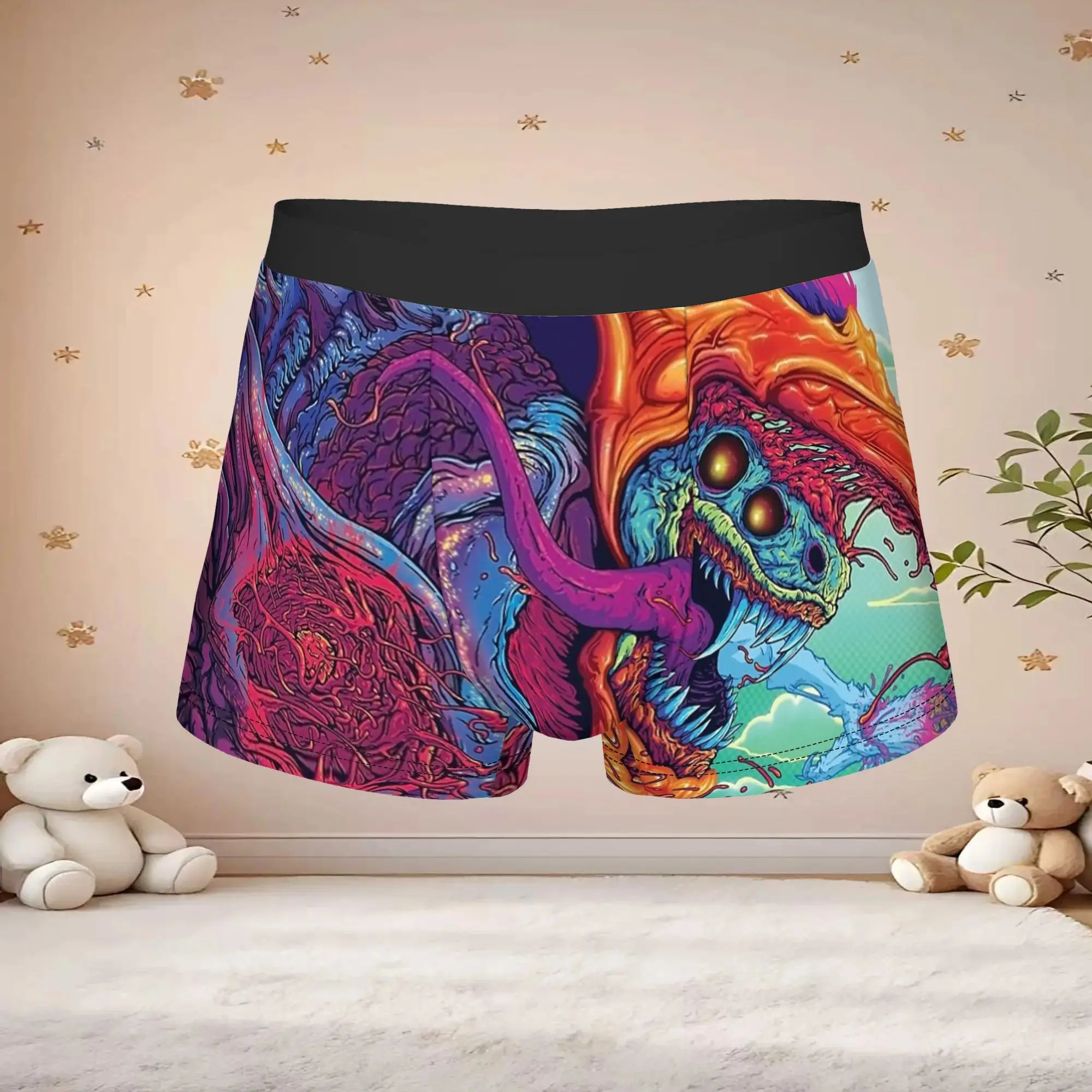 1pc Popular HYPER BEAST CSGO IPHONE CASE boxers Counter Strike Novelty Panties Men's Underwear Print Shorts Boxer Briefs
