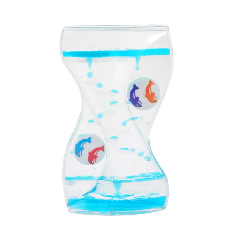 Floating Timer Hourglasses Acrylic Moving Double Color Sand Oil Liquid Visual Motion Glass Clock Home Decoration Desk Ornament