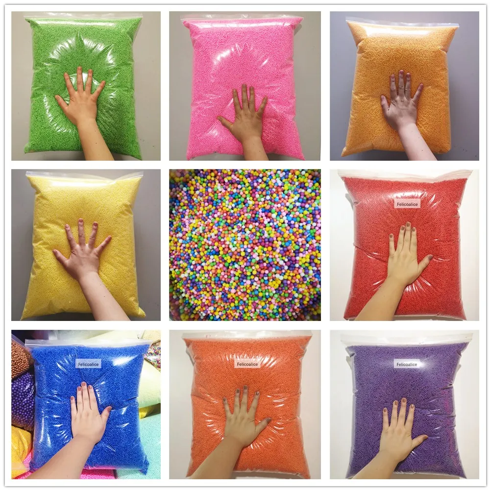 200g/Bag Foam Particles Mix Colored Bottle Decoration Pillow Sofa Filler for 2-4mm DIY Supplies Decoration