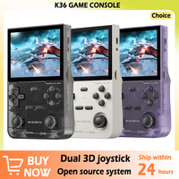 Open Source K36 Retro Handheld Video Game Console 16000 Games Emulator for PS1/PSP/DC/N64/SS 500nit 3.5 Inch IPS Screen