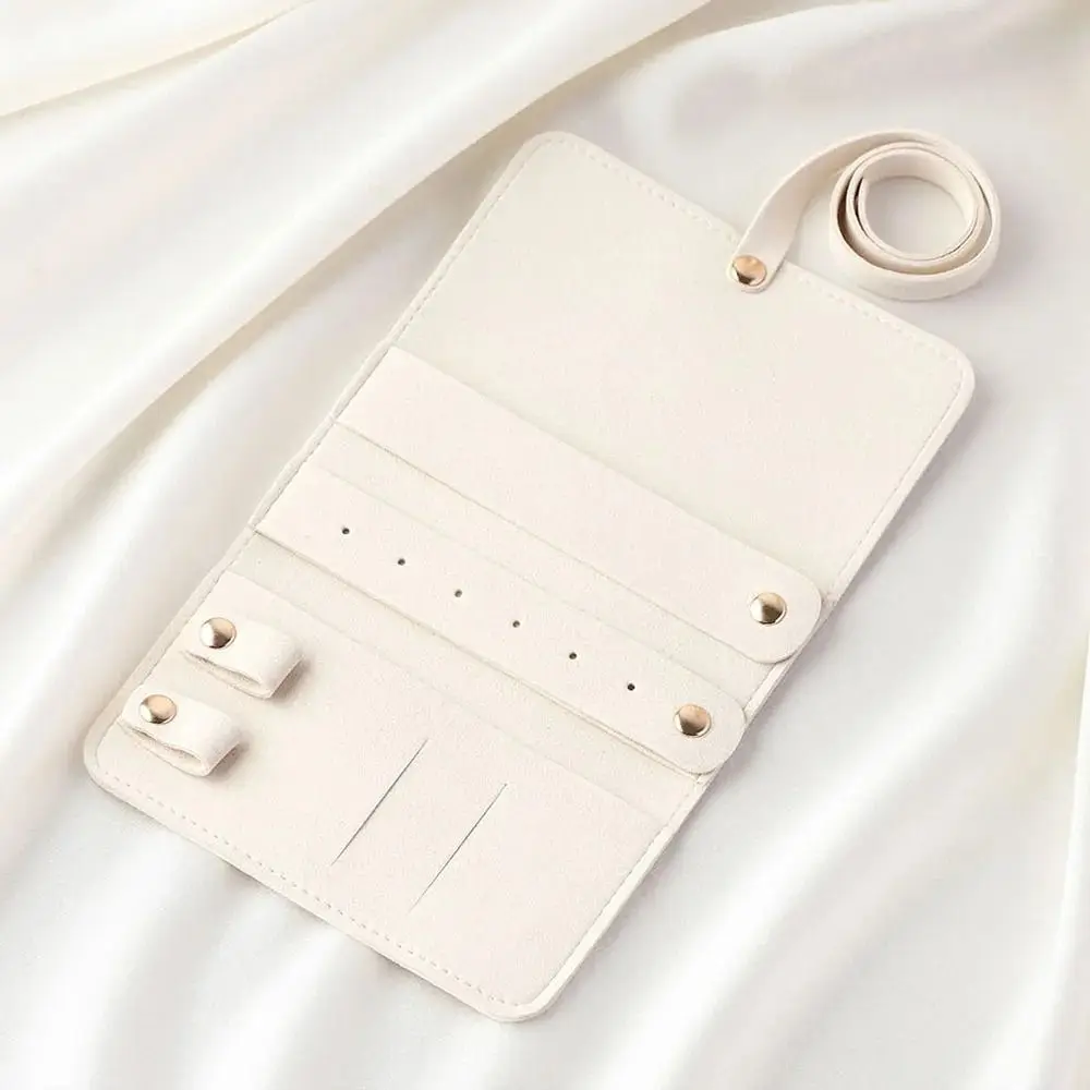 

Folding Design Jewelry Organizer Roll Up Style Handbag Organizer Jewelry Carrying Roll Velvet Material Multi-compartment Storage