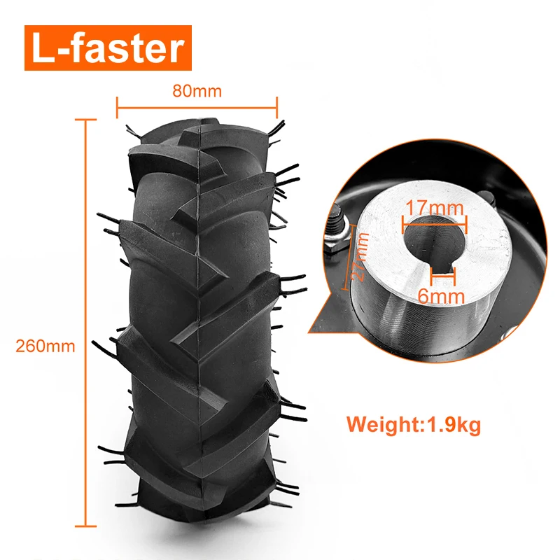 3.50-4 Pneumatic Agricultural Tire 10 Inch Off Road Wheel 17mm Axle Hole For DIY Electric Lawnmower Motor Trolley Cart