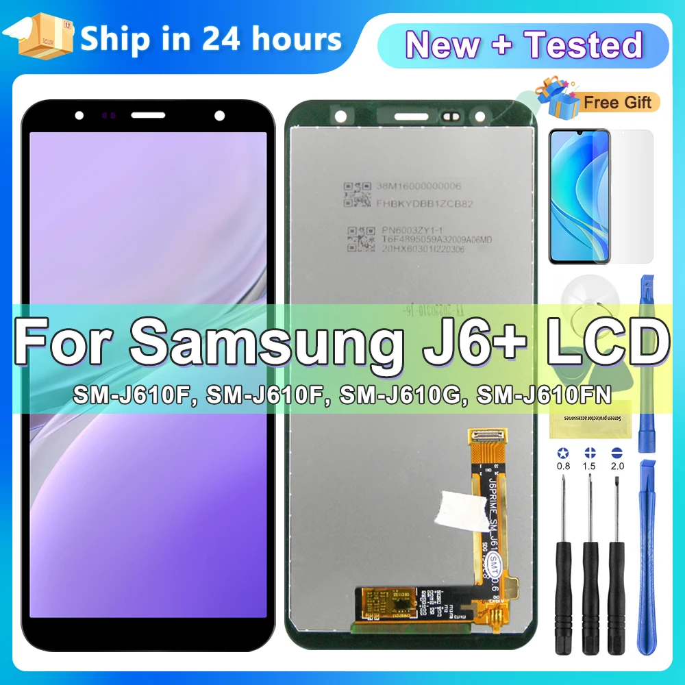 J610 For Samsung J6+ J610 J610F J610FN LCD Display Touch Screen Digitizer Assembly For Samsung J6 Plus lcd 100% Tested