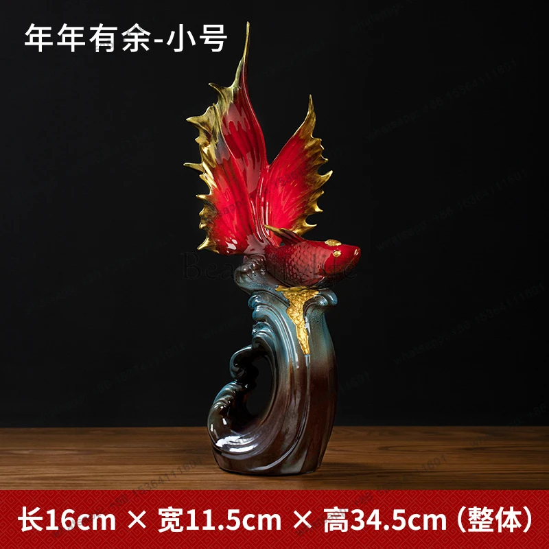ceramic Chinese Bogu frame goldfish decorative ornament New Year's housewarming gift
