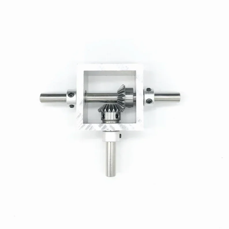 90-degree Right-angle Drive Reversing Bevel Gear Box Aluminum Frame Micro-miniature Angler 1 To 1 T-type Mechanical Module