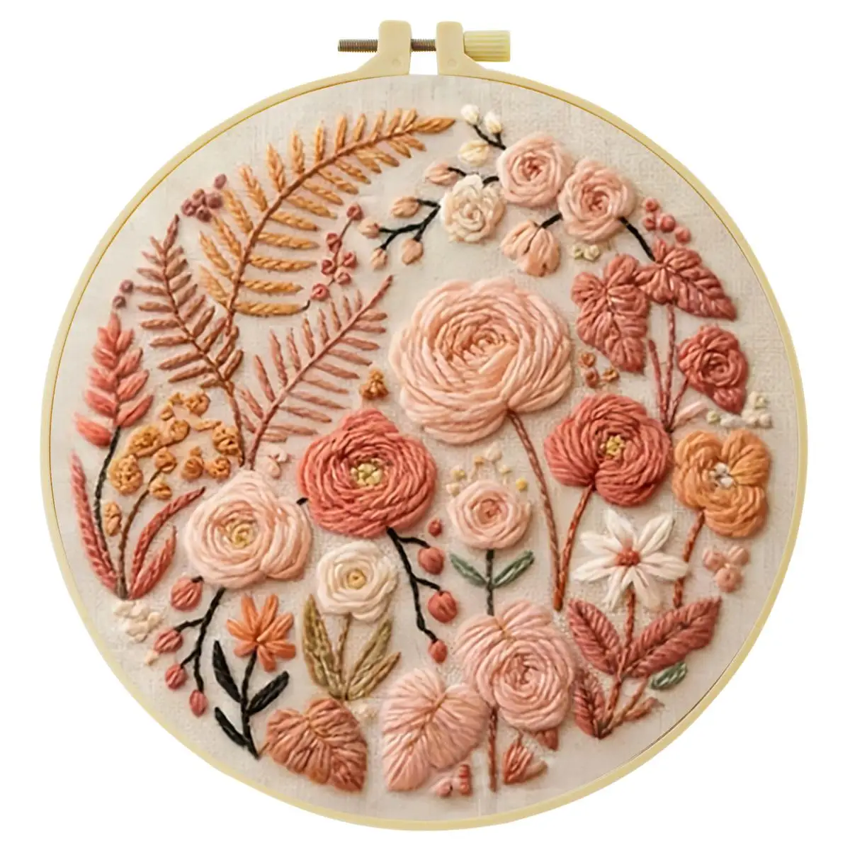 1 Stück 20X20CM/15X15CM 7,87/6,3 Zoll Blumen-Stickerei-Starter-Kit DIY-Kit DIY-Stickerei-Set Handarbeiten Nähkunst Malerei – Detail 3