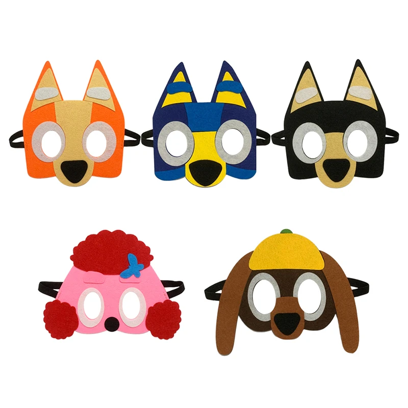 Bluey And Bingo Mask Cloak Toy Set Kids Halloween Birthday Party Anime Figure Cosplay Capes Decoration Toys Gift