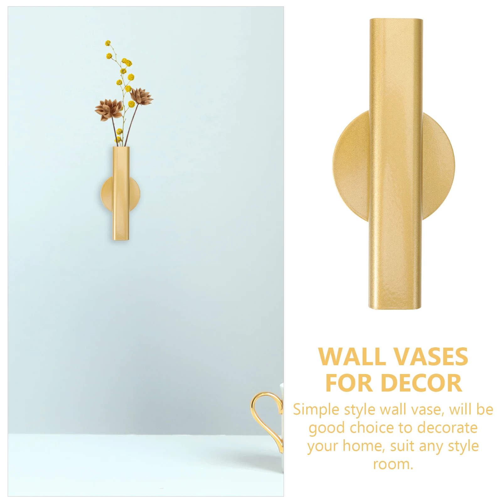

Wall Mounted Flower Vases Decor Living Room Hanging Tubes Decorative Decorations Wall-mounted for