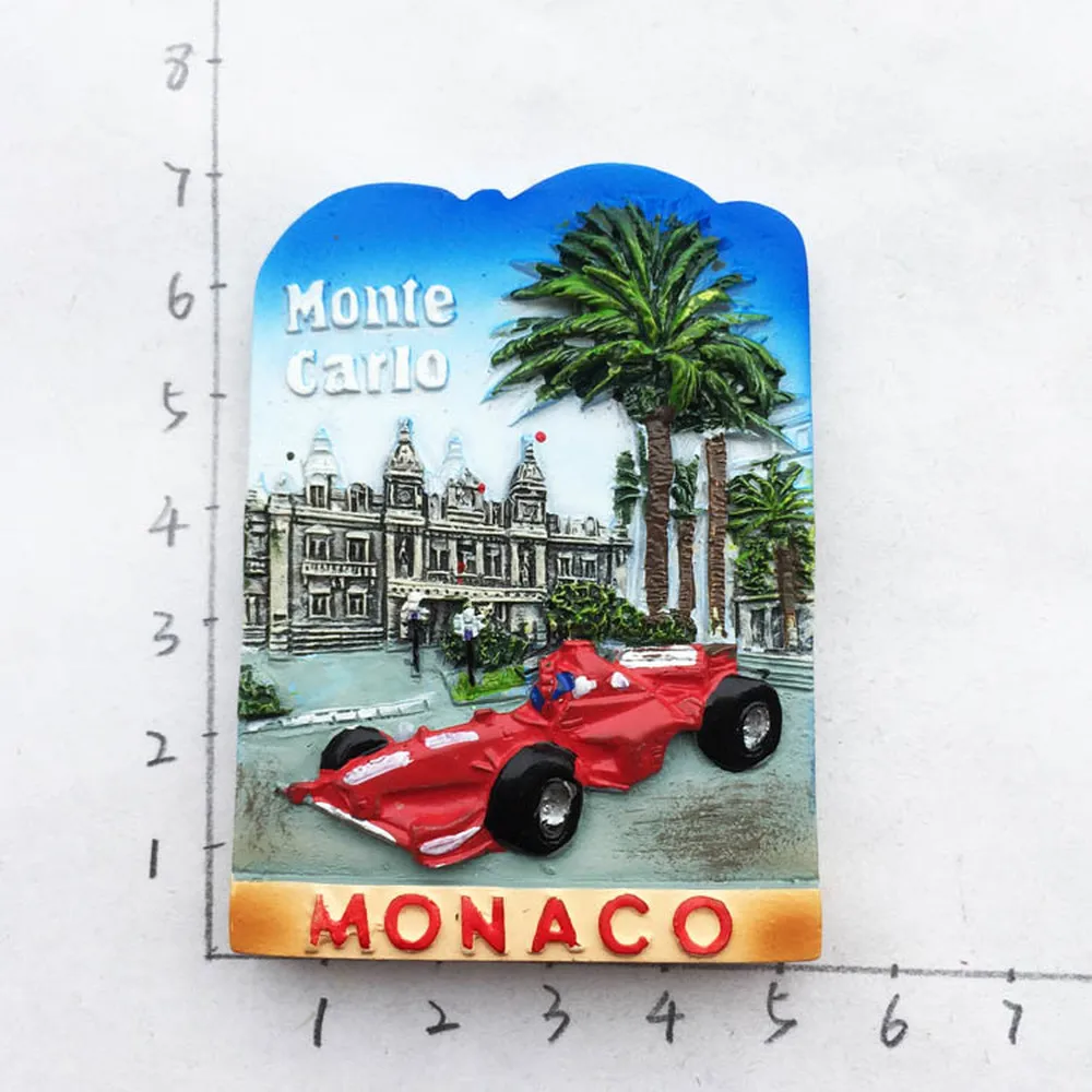 

Europe Monaco Monte Carlo Refrigerator Magnet 3D Fridge Magnet Sticker F1 racing track Travel Souvenir Gifts Decoration