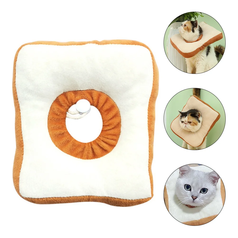 

Cat Collar Soft Toast Design Protective Recovery Cone For Pets Anti Licking Scratch Prevention Kitten Healing Collar Pet Supply