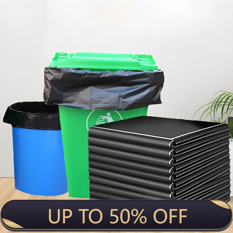Large Sized Garbage Bag Commercial Thick Black Catering Hotel Garbage Bag Sanitation Bin Property Large Capacity Plastic Bags