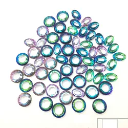 Wholesale 10PCS Colorful Geometric Round Oval Austrian Cut Crystal Glass Beads DIY Couple Bracelets Necklaces Jewelry Gifts