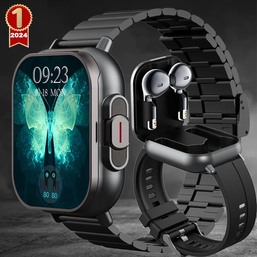 

Новые TWS 2-в-1 с гарнитурой Смарт-часы Bluetooth Вызов Мужские часы GPS Track SmartWatch Монитор сердечного ритма Воспроизведение Музыкальные часы