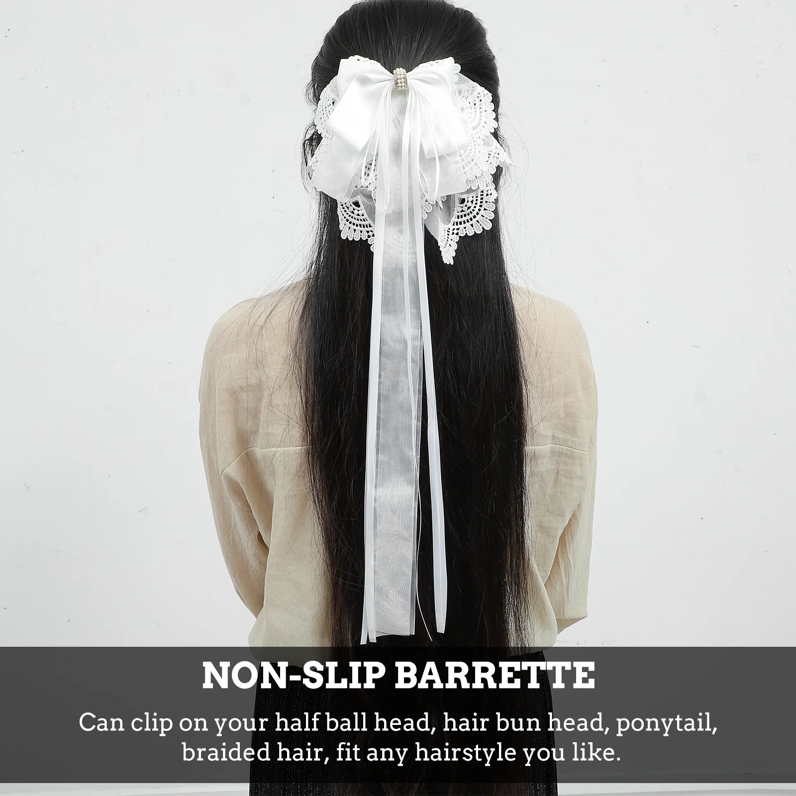 

Oversize Bow Knot Hair Clips Non-Slip Hairstyle Holder For Bun Ponytail Braid Lolita Hairpin Party Accessory Bows Barrette