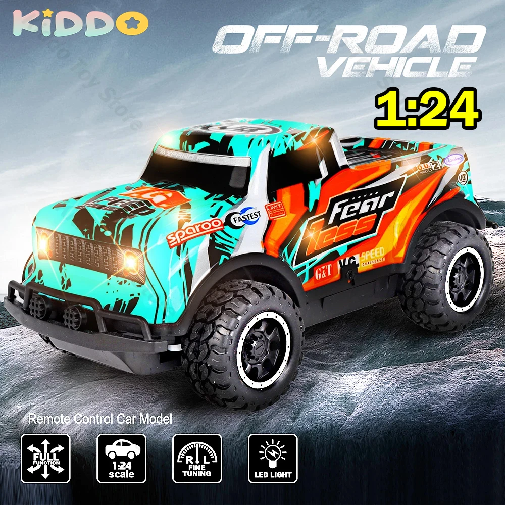 

1/24 RC Car with Light 27MHZ Luminous Off road Radio-controlled Vehicle Drift Racing Car Cool High Speed Eletric Toys for Boys