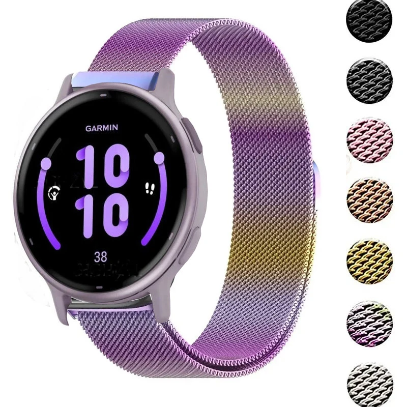 Metal Strap For Garmin Vivoactive 5 4 3 Band Watch Garmin Venu 3 3s 2plus Forerunner 245 255s 265s Bracelet Milanese Loop