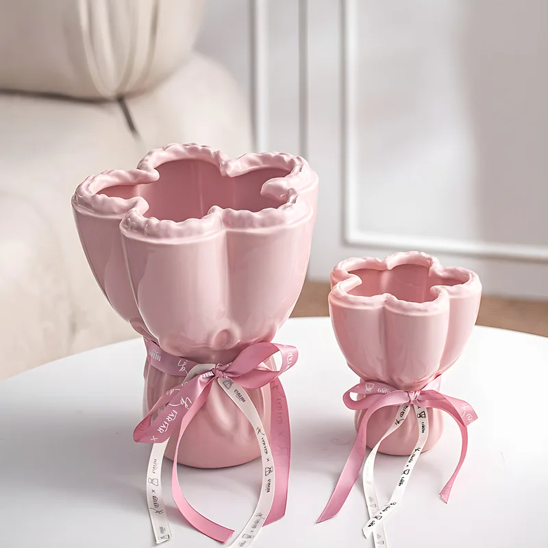 Internet celebrity high-value bouquet vase living room ceramic vase wedding housewarming gift bouquet decorative ornament