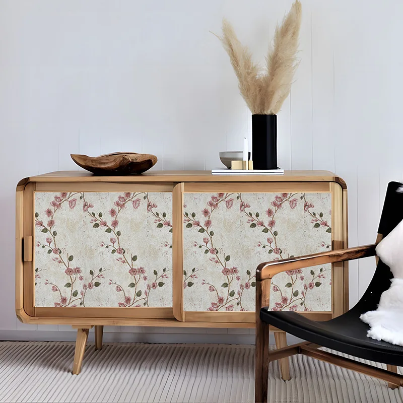 ورق حائط ذاتي اللصق مقاوم للماء على الطراز الريفي الأمريكي باللون الأخضر لغرفة النوم وغرفة المعيشة ورق حائط لخلفية الزمرد وملمس خشبي #5