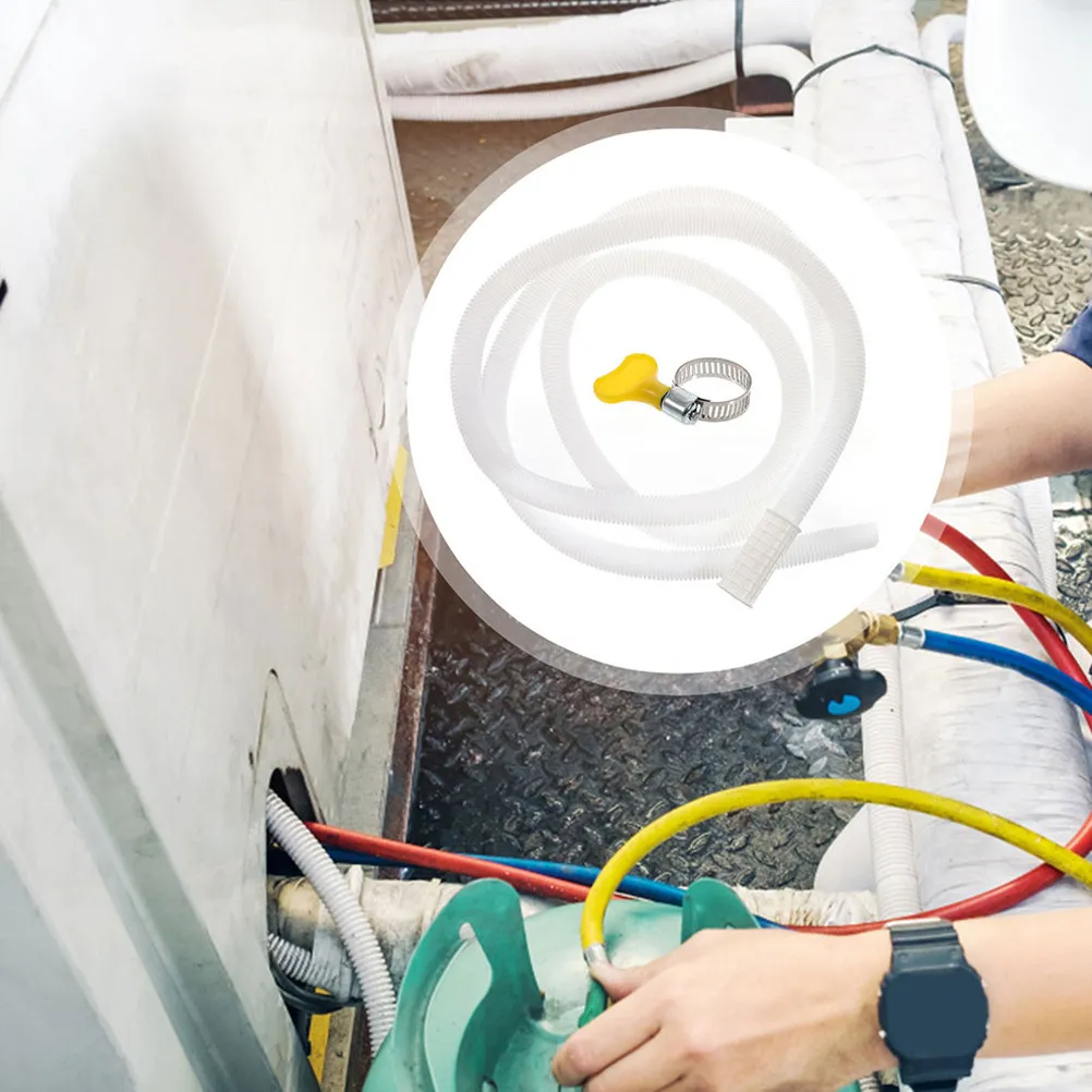 Air Conditioner Drainage Flexible Drain Hose Replacement Tubing with Clamp Fast Secure Installation Outdoor Unit Water Drain