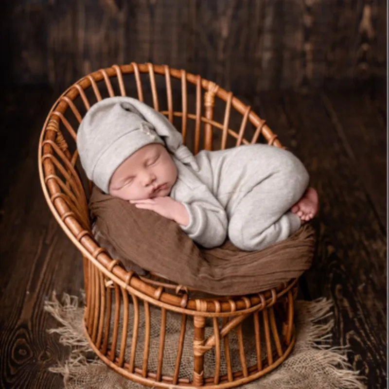 Newborn Photography Props Basket Handmade Vintage Bamboo Chair Baby Boy Photography Props Newborn Photo Posing Props Baby Crib