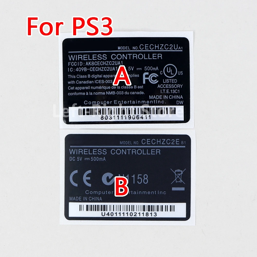 100PCS Back Label Housing Shell Sticker For Playstation 3 Wireless Handle For Sony PS3 Controller