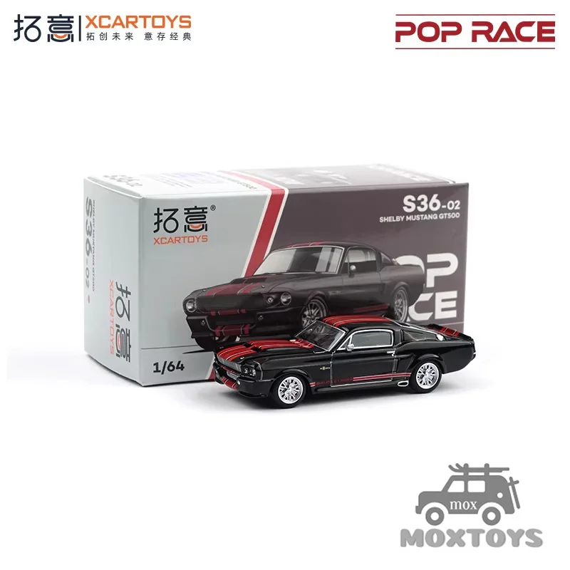 

Xcartoys x POP RACE 1:64 Shelby Mustang GT500 Eleanor Tribute Black Литая под давлением модель автомобиля