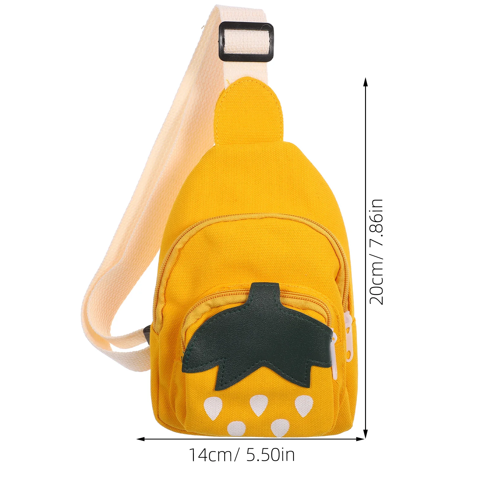 1 Uds. Bolso de pecho para niña, Material de PU de fresa de dibujos animados, bandolera ajustable para hombro, para viajes al aire libre, compras y deportes