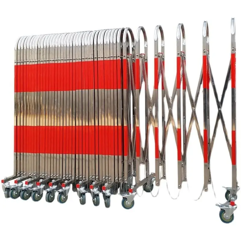 YJQ stainless steel telescopic fence outdoor push-pull activity fence movable folding isolation fence
