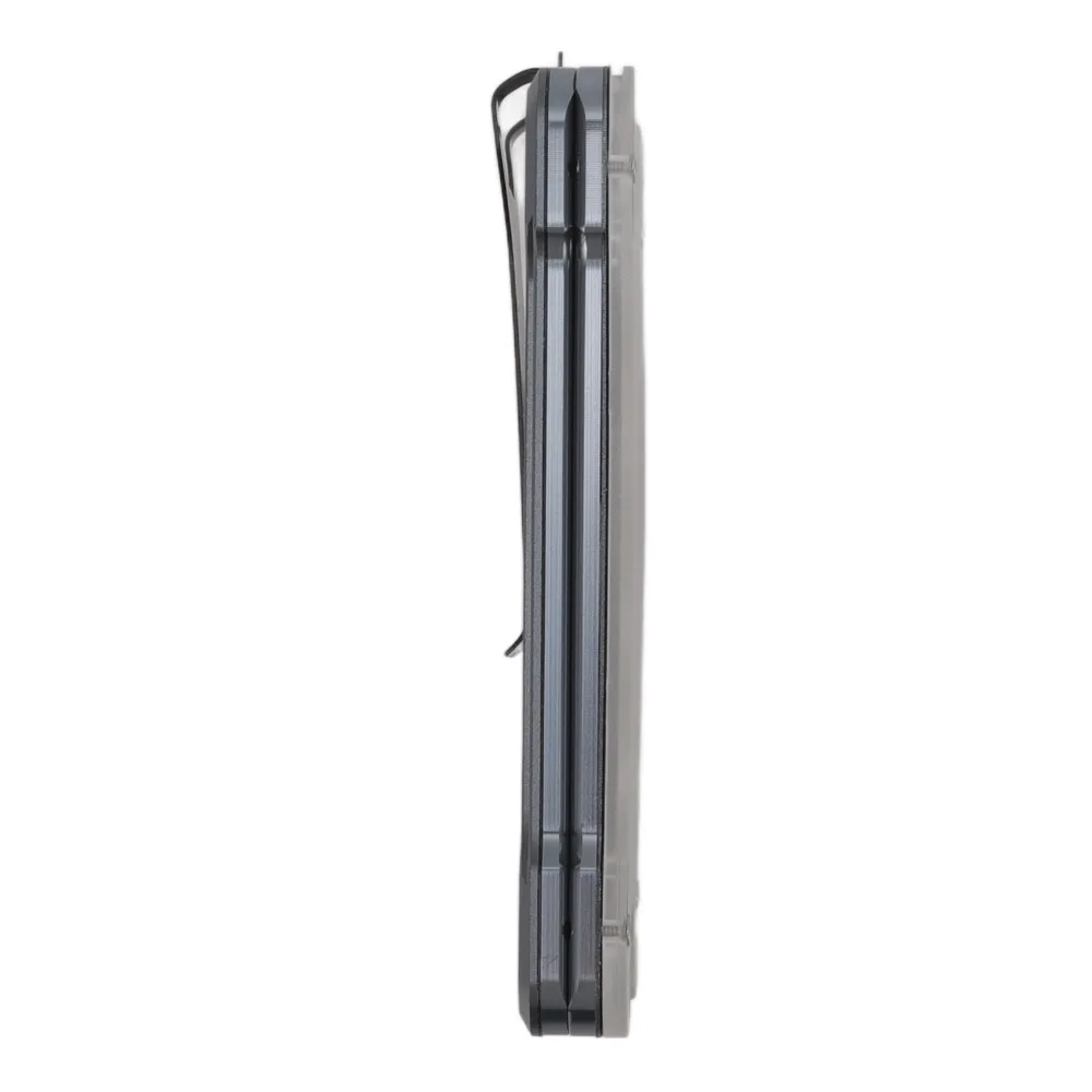 Scratch-proof Black/Grey ID Badge Holder 9.5x1.1x6cm Aluminium Alloy Badge Card Pouch ID Tag Holder Daily Office