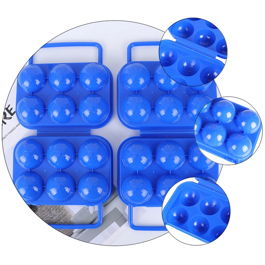 

4pcs Egg Carton Holder Foldable Travel Egg Storage Container Crisper Dustproof Insect Proof Food Grade Durable Suitable Camping