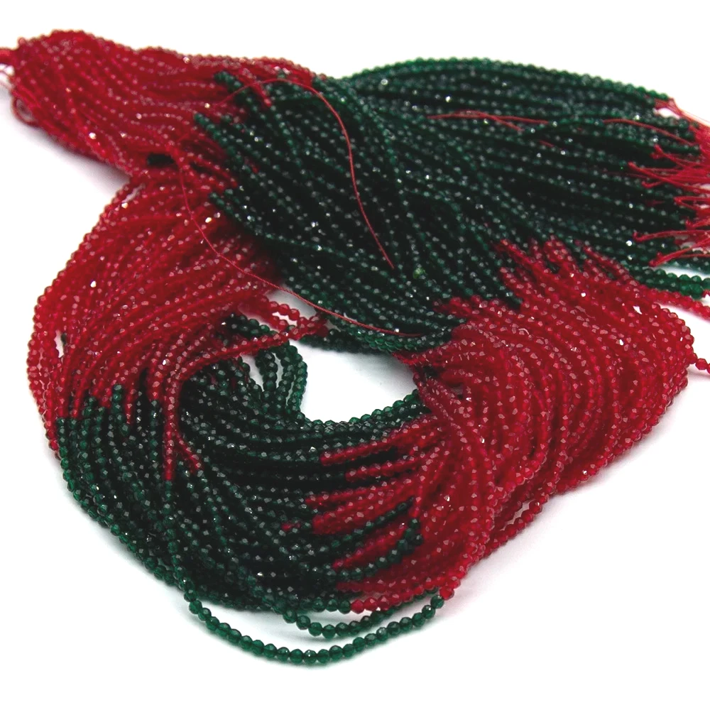 2 مللي متر الأحمر وبطة الأخضر الأوجه كريستال زجاج الخرز ستراند Rondel خزر عازل ل عقد دي اي واي سوار 36 سنتيمتر 1 ستراند/5 السواحل