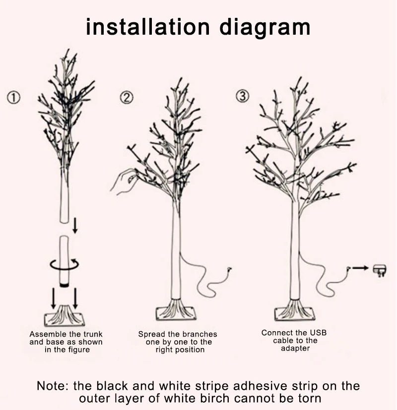 Household Birch Tree Led Light Bedroom Night Light Ornaments Christmas Decoration Wedding Party Landscape Lamp Modeling Lights