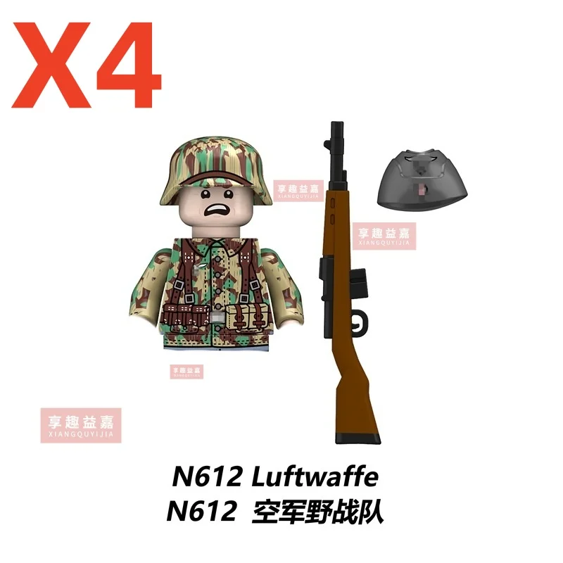 4PCS WW2 Kinder Militär Baustein Spielzeug US Deutschland Nordafrikanische Sowjetunion Amerikanischen Bürgerkrieg Soldaten Waffe Ziegel