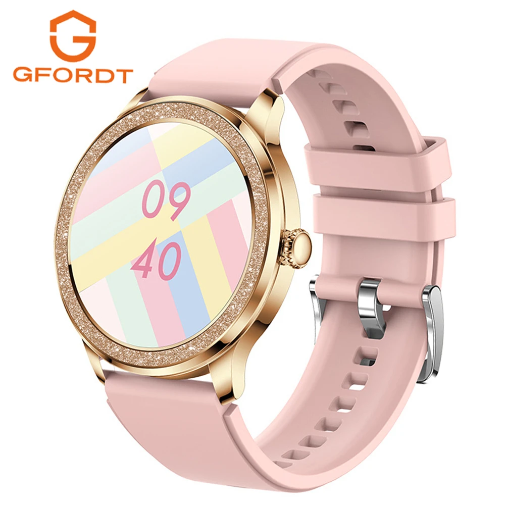 

GFORDT Female smartwatch Bluetooth Call Heart Rate Information Push Music Control Ladies Smart Wristband Sport Watches For Women