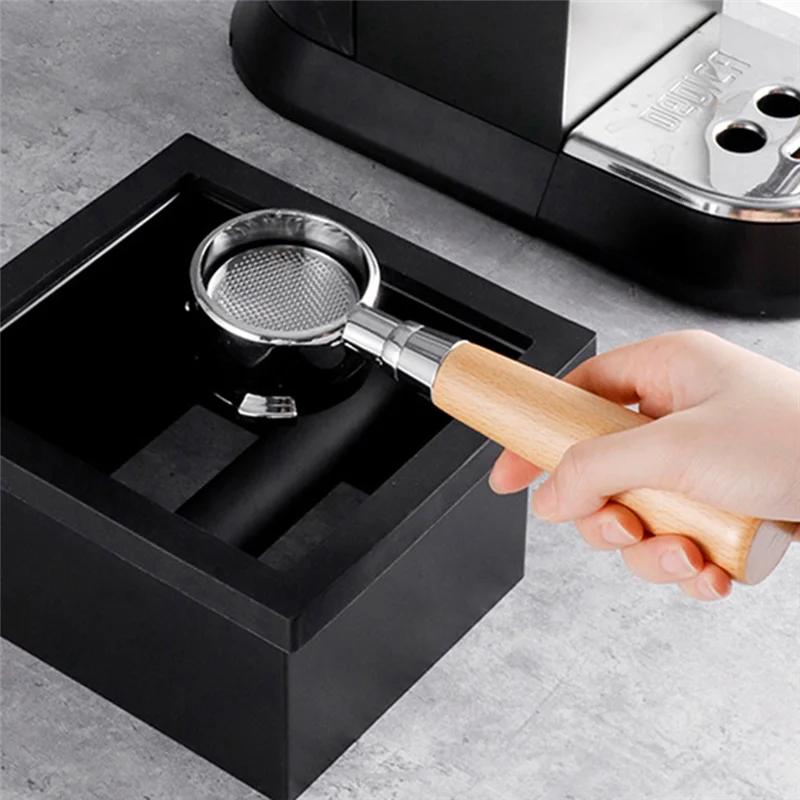 

N11R Coffee Grounds Box Desktop Embedded Hollow Bottomless Grounds Box Square Stainless Steel Coffee Knocking Grounds Bucket Dur