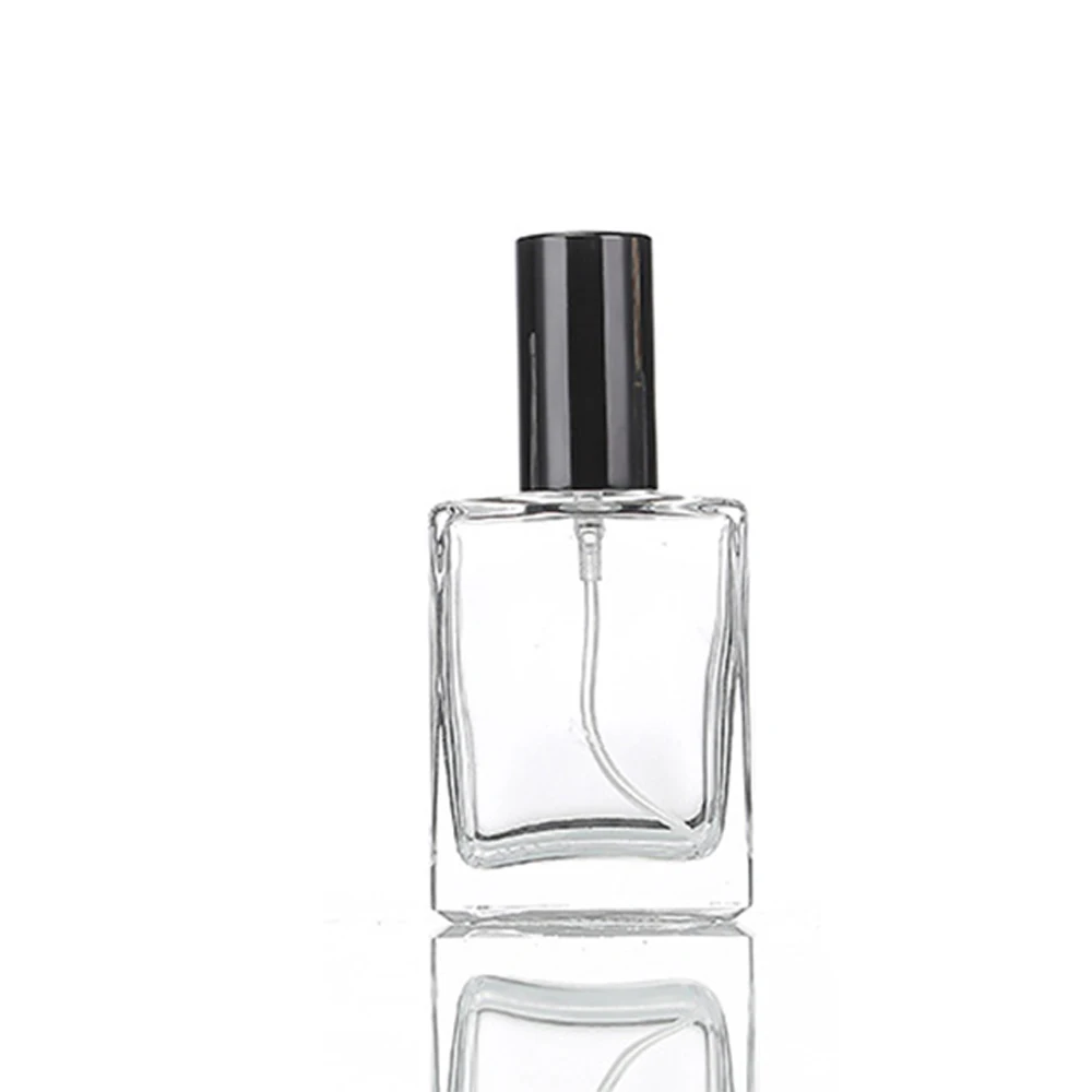 NONE 5PCS 10PCS 15ml 30ml 50ml Klar Mini Probe Nachfüllbare Parfüm Spray Glas Zerstäuber flasche Mit Schwarz Goldene Silber Deckel 5