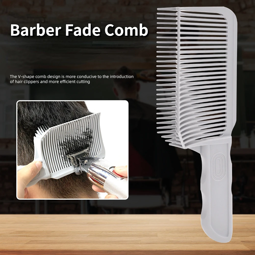 1Pcs Barber Fading Comb Clipper Blending Flat Top Hair Cutting Fade Comb For Men Heat Resistant Fade Brush Salon Styling