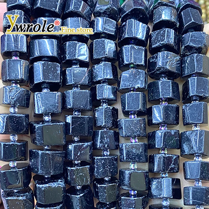 

Драгоценный камень из необработанной руды, грубый нерегулярный черный турмалин, натуральный камень, свободные бусины-разделители для изготовления ювелирных изделий, браслеты «сделай сам», аксессуары