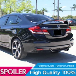 Car Styling ABS Plastic Unpainted Primer Color Rear Wing Lip Spoiler for Honda Civic SI 4dr 2012 2013 2014 2015