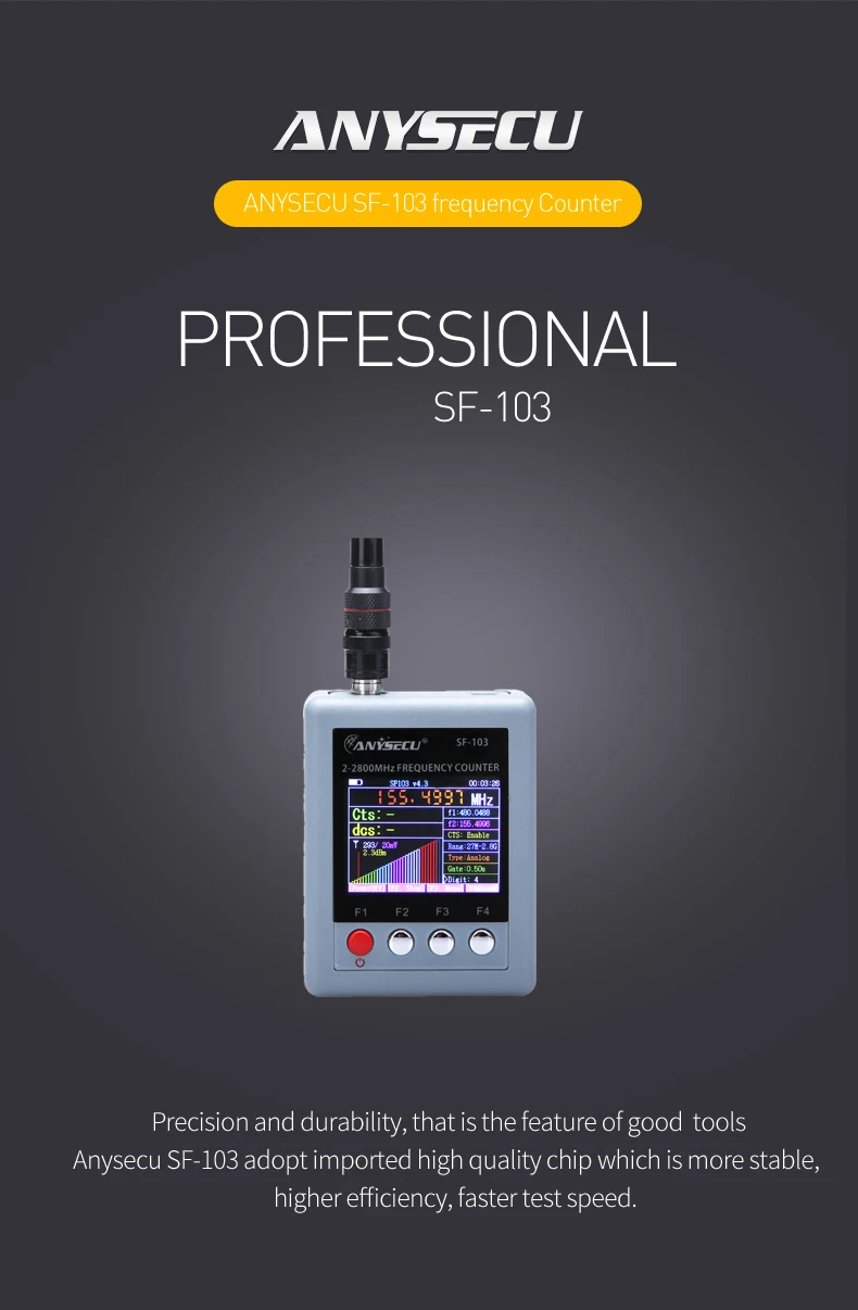 SF-103 2MHz-2800MHz Portable Frequency Counter SF103 DMR Digital Frequency Meter Wide Range Frequency