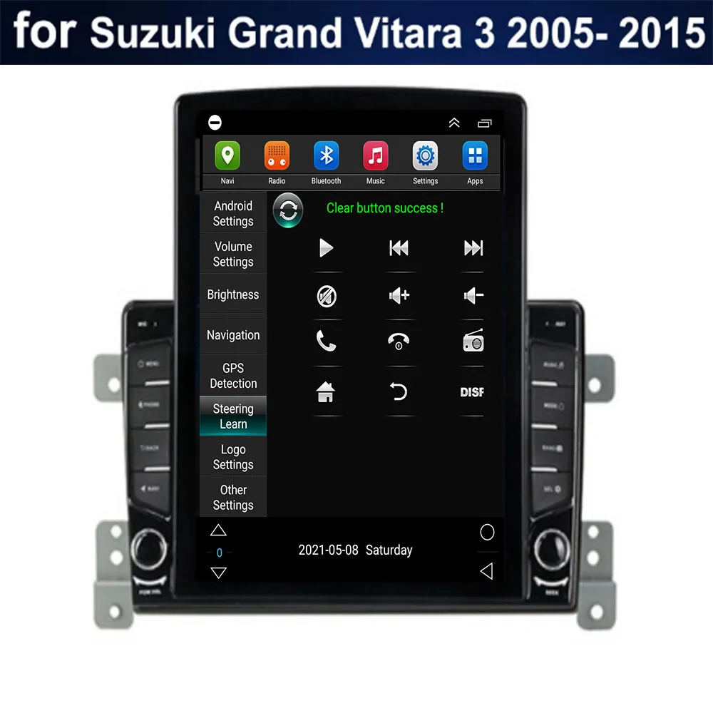 لسوزوكي فيتارا 3 2005-2015 أندرويد 14 5G DSP راديو السيارة مشغل وسائط متعددة ل تسلا نمط شاشة عمودية الملاحة نظام تحديد المواقع 2 الدين