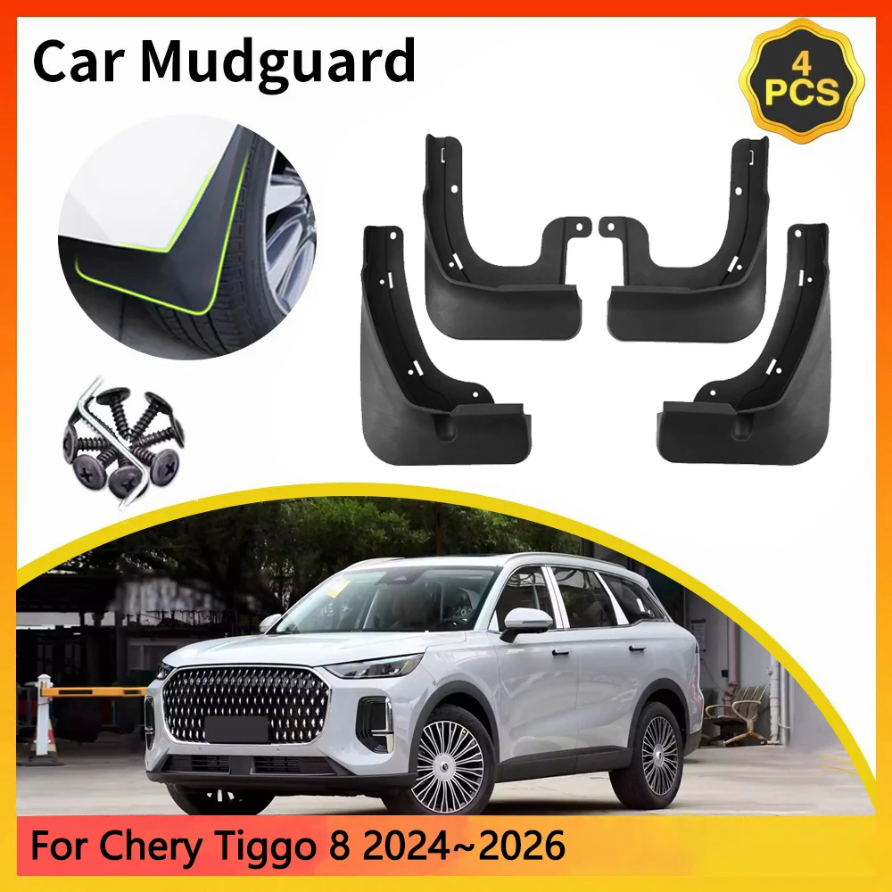 

For Chery Tiggo 8 L 9 Fulwin T9 2024~2026 2025 Car Mudguards Mudflap Mudguard Splash Guards Mud Flaps Fender accessories Auto