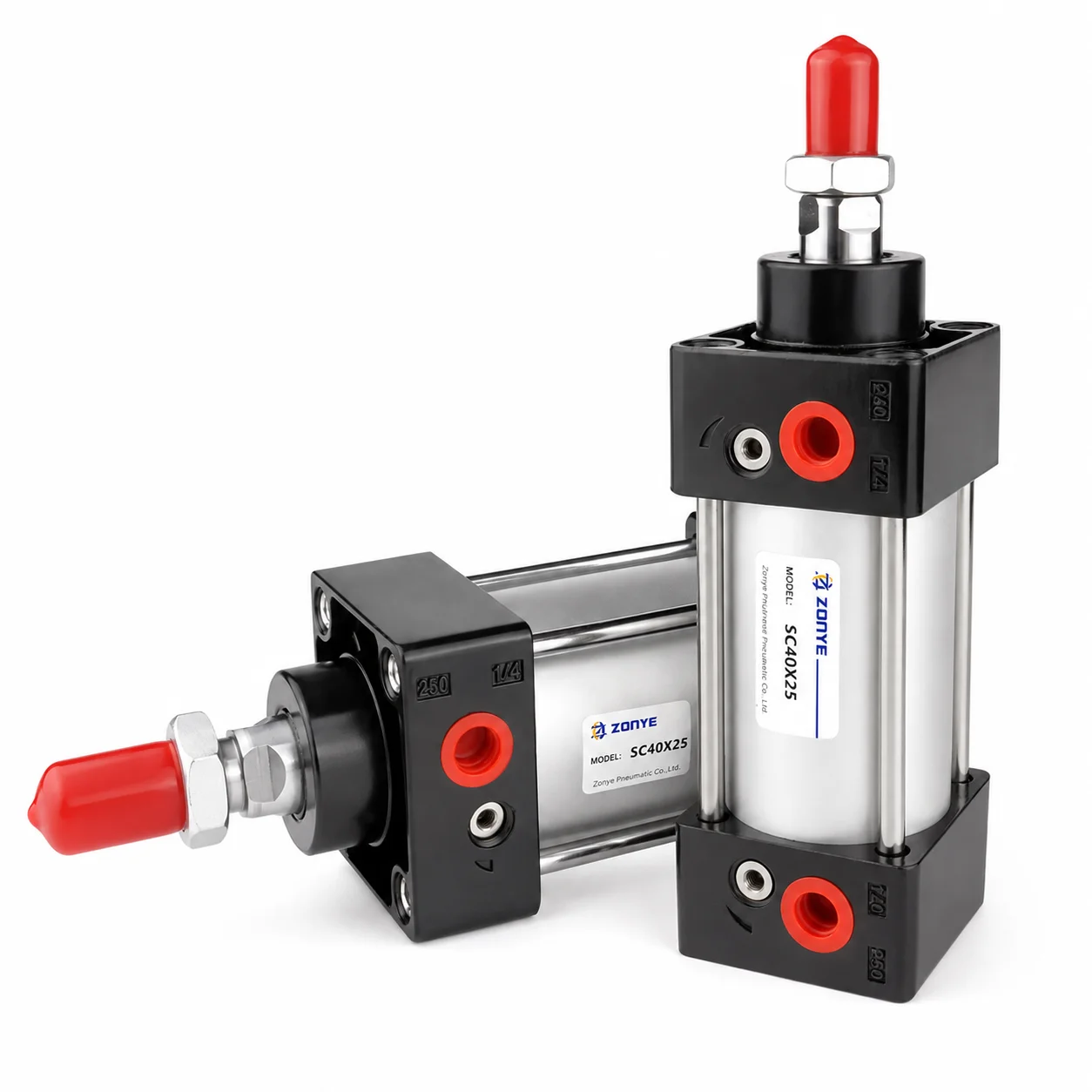 SC Standard Air Cylinder SC32 SC40 SC50 SC63 Bore Double Acting Pneumatic Cylinder 25-250mm Stroke