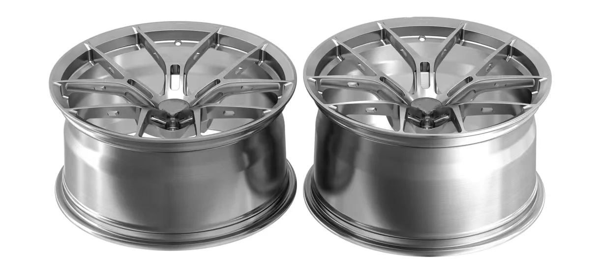 High-end customized deep concave forged alloy wheel hub, multi-inch single-piece sport rims, 5×3 PCD, gold polished finish