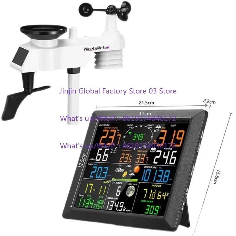 Large Screen WiFi Solar Wireless Weather Station Multi-function Wind and Rain Temperature and Humidity Meteorological Instrument